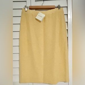 St. John Collection by Marie Gray NEW Butter Yellow Skirt Wool Blend Size 12